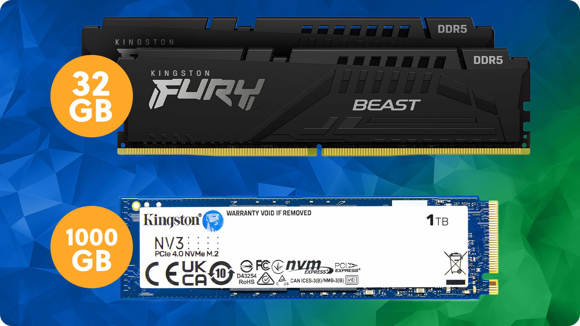 32 GB DDR5-RAM und 1000 GB SSD