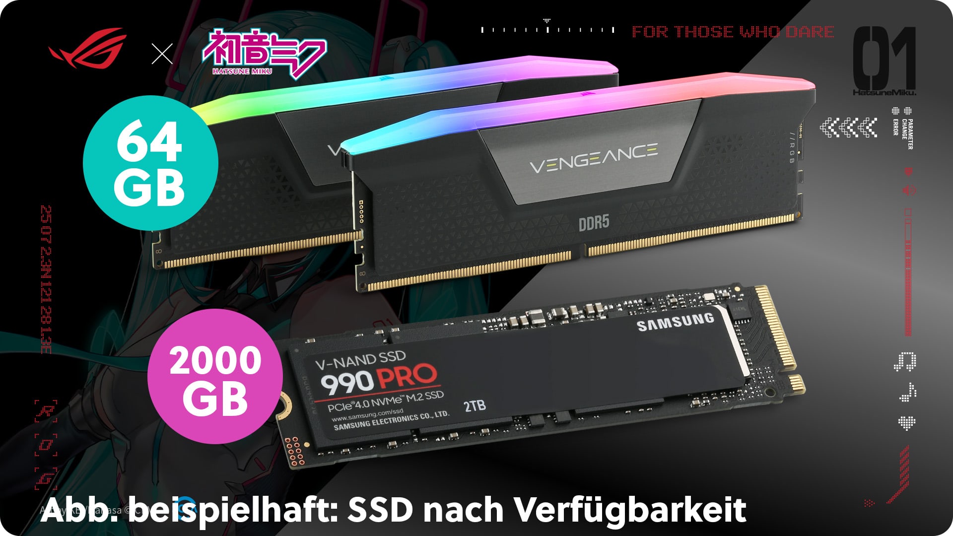 64 GB DDR5-RAM und 2000 GB SSD