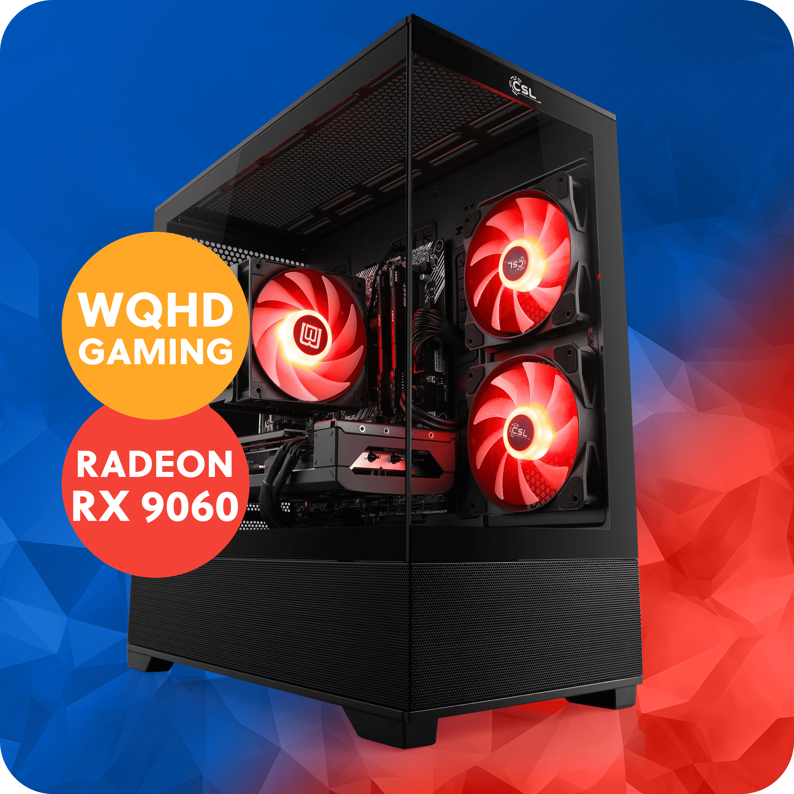 GameStar PC Alpha Pro – Ryzen 5 5600X, Radeon RX 9060, 16 GB RAM, 1000 ...
